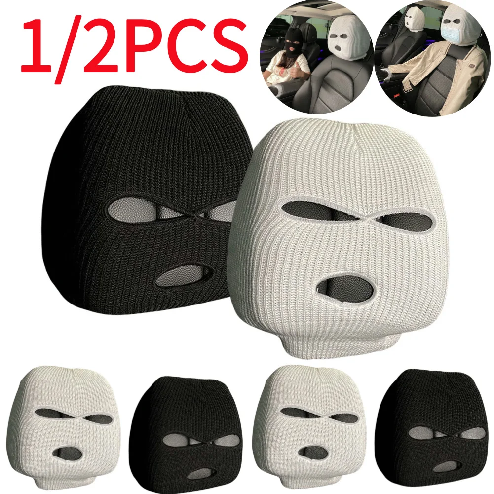 Car Seat Headcover Halloween Funny Mask Universal Car Seat Cover Decoration Headcover Auto Interior Seats Decor