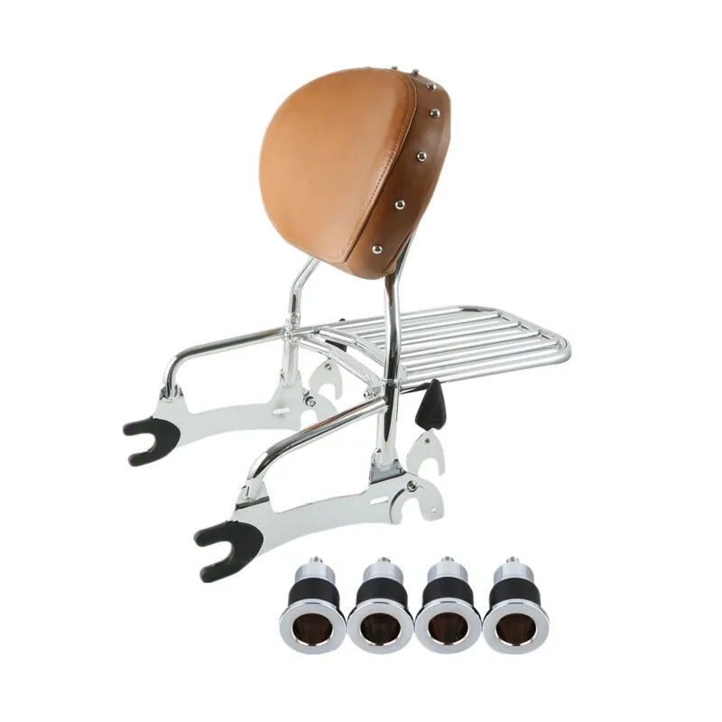 Motorcycle 12" Backrest Sissy Bar w/ Mounting Spools For Indian Chief Vintage Dark Horse Roadmaster