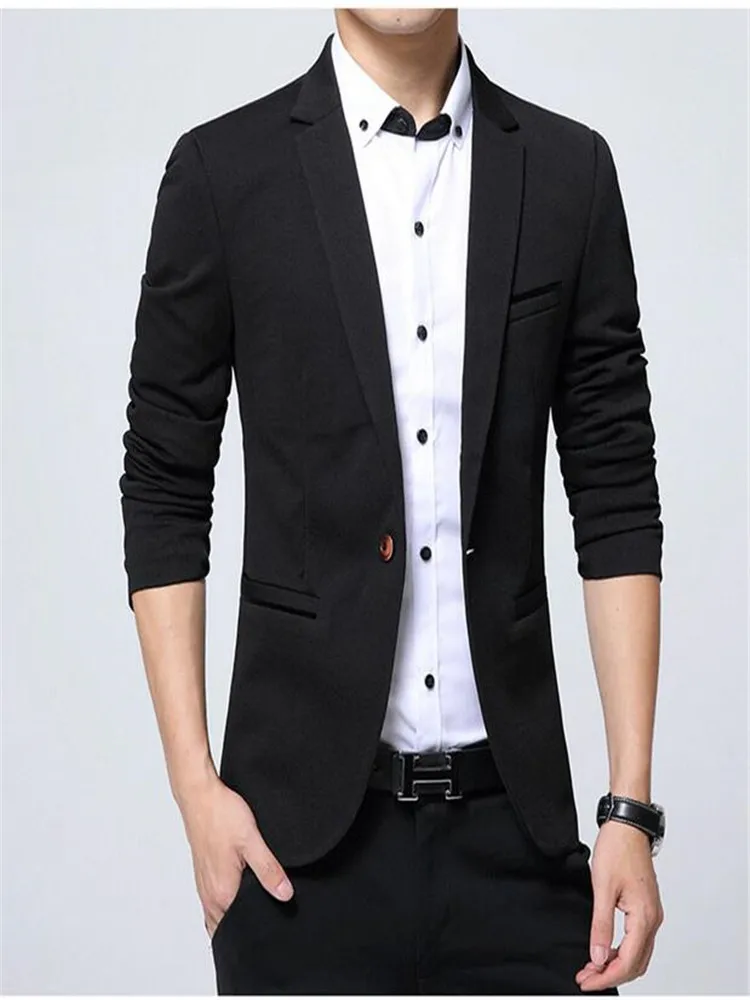 Brand Mens Casual Blazers Autumn Spring Fashion Slim Suit Jacket Men Blazer Masculino Clothing Vetement Homme M~5XL