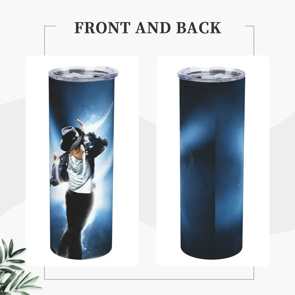 Michael Jackson Musicians Singers Dancers Stainless Steel Tumbler Vacuum Insulated Mug Thermal Cold Cup Straw With Lid 20oz