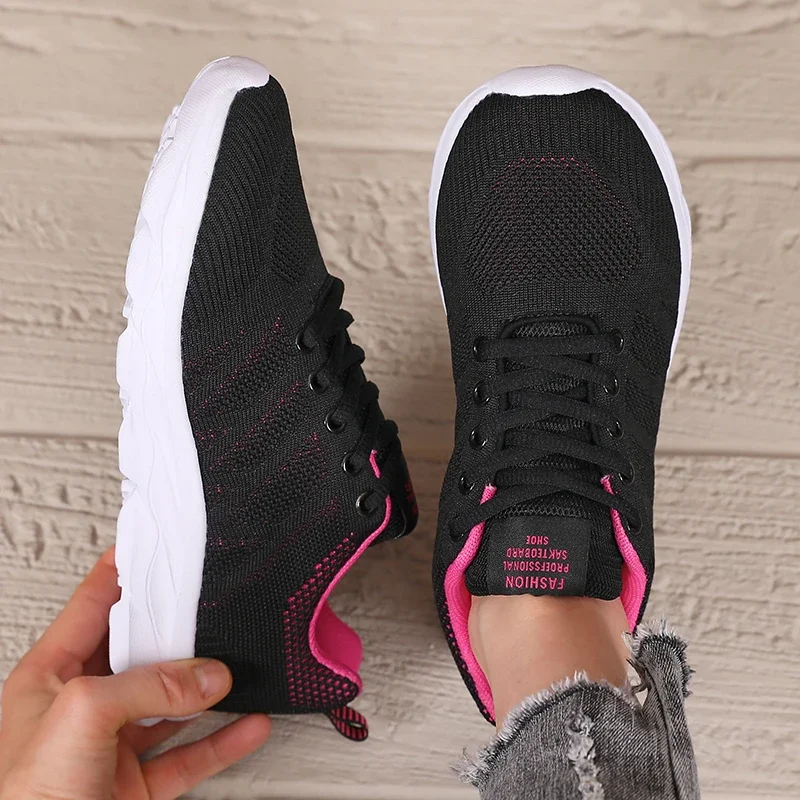 New Summer Women's Woven Mesh Shoes Stylish Minimalist Black Exquisite Sneakers Quick-Drying Anti-Skid Breathable Running Shoes