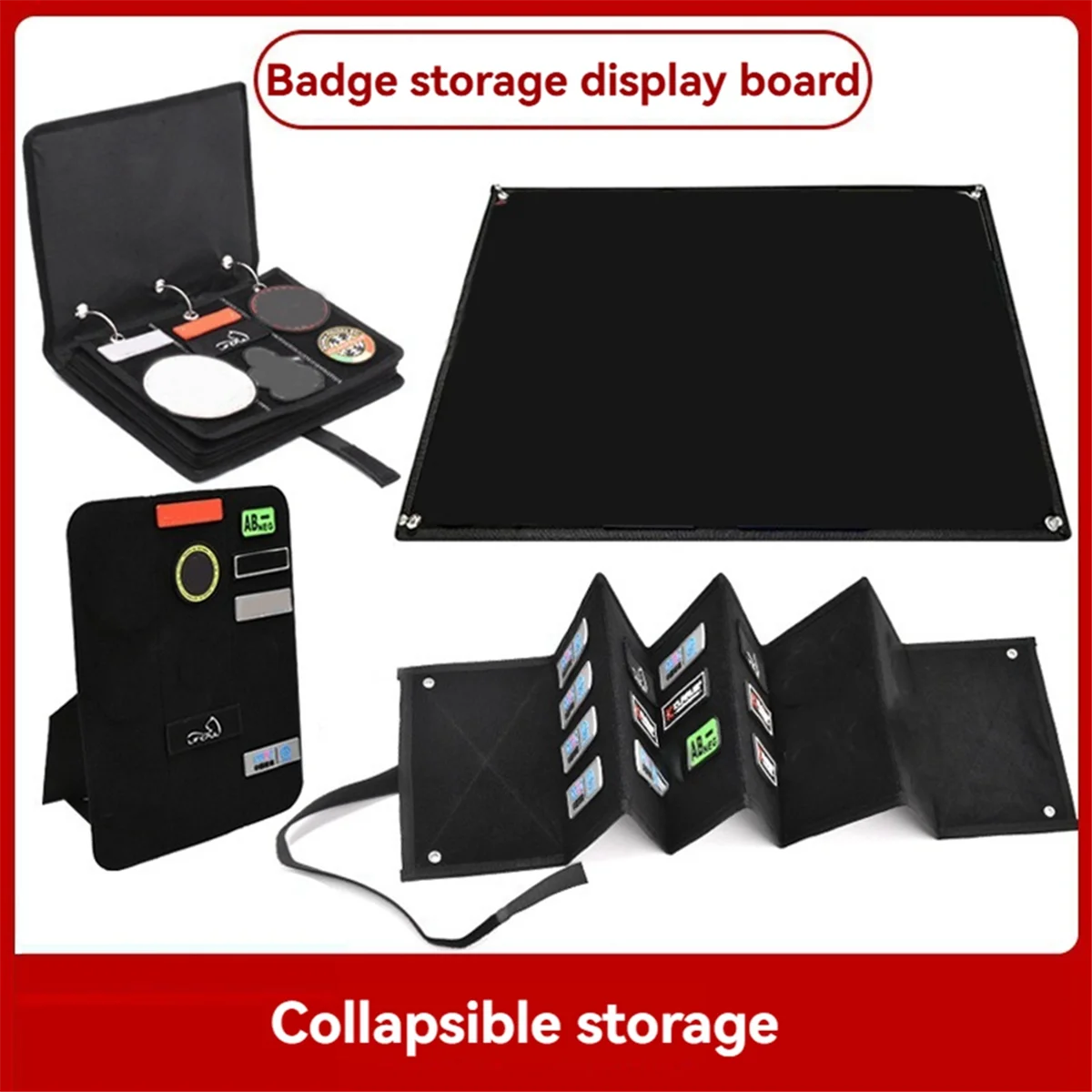 BAAU Foldable Badge Collection Display Organizer Fabric Arm Badge Storage Book