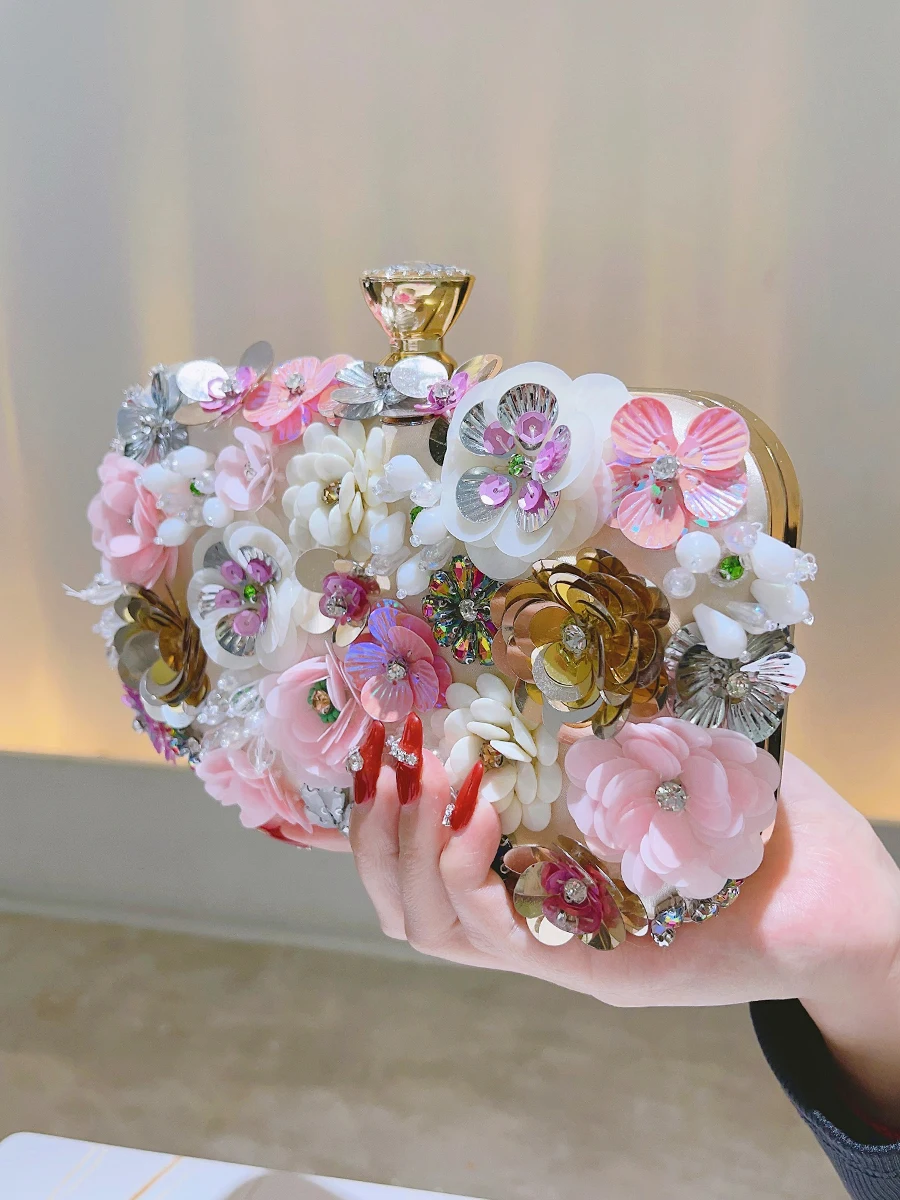 Fairy Floral Decor Evening Bag, Elegant Dinner Clutch Purse