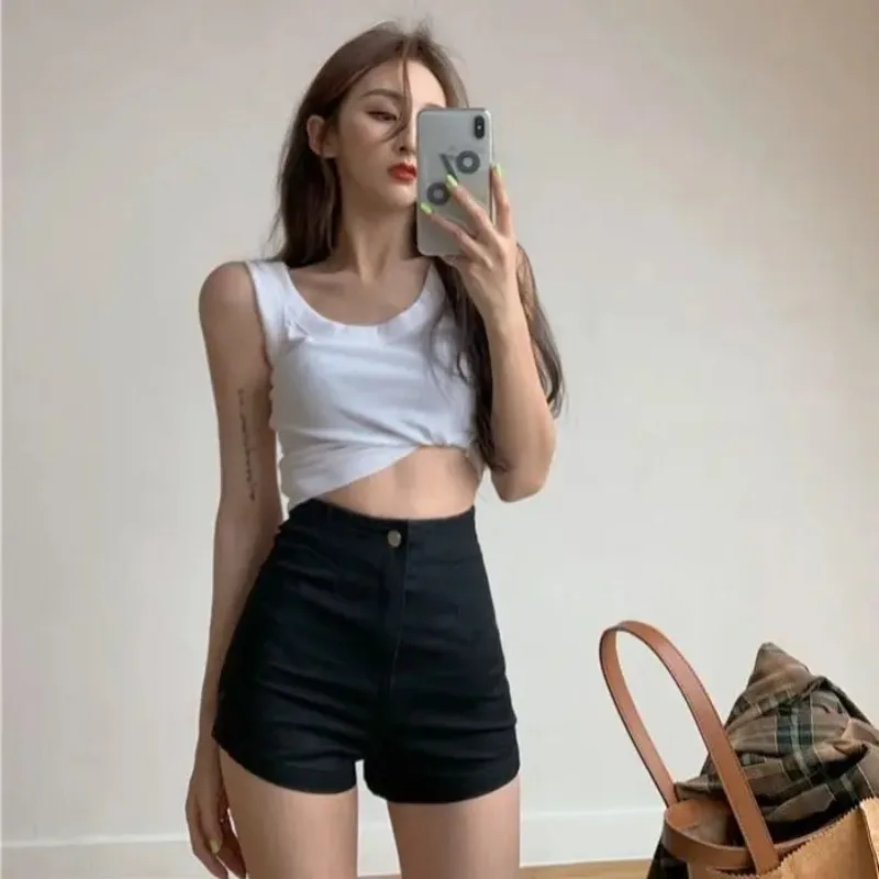 

Womens Shorts Sexy Jeans Denim Short Pants for Women To Wear Pole Dance Tight Skinny Black Booty Trend 2024 Elasticty Normal XL