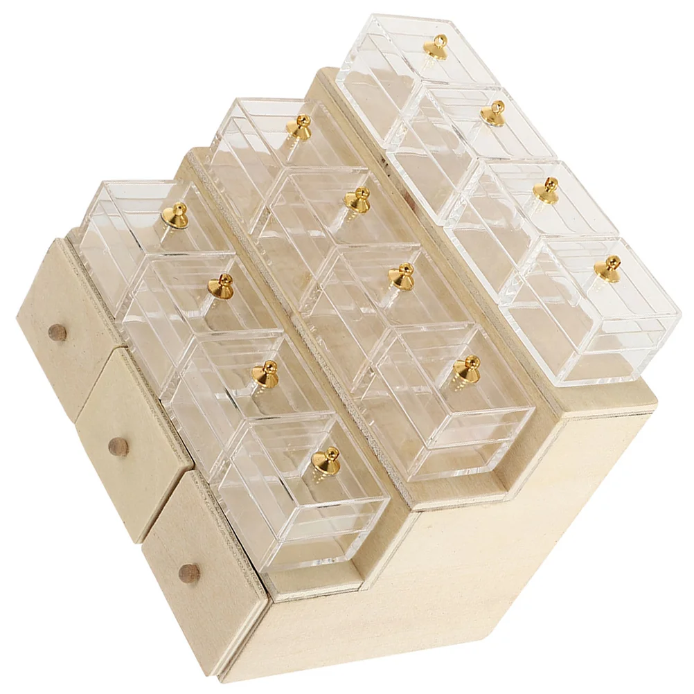

Dollhouse Candy Display Box Miniature Wooden Drawer Shelf Model Mini Cabinet Fruit Display Rack Furniture Accessories