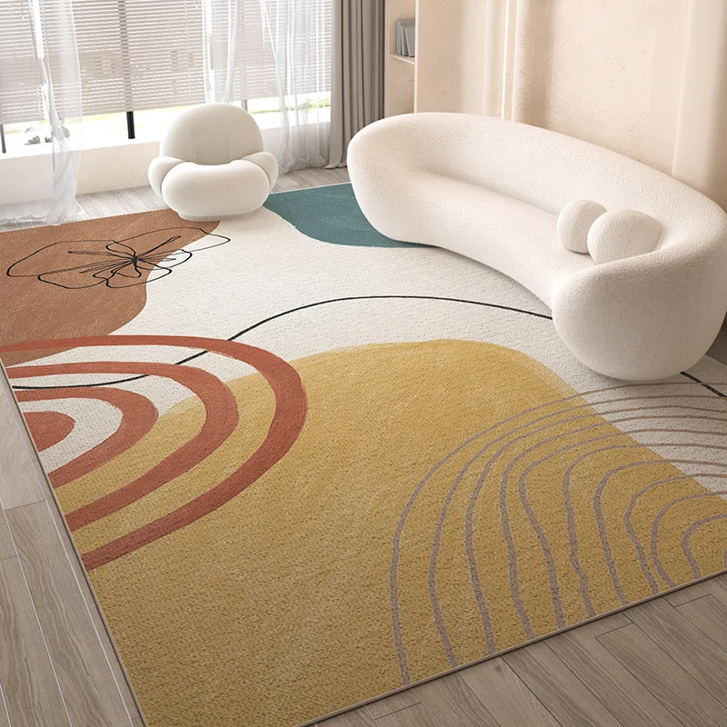 VATAMA Minimalist decor Living room Crystal velvet large carpet cream style bedroom Coffee table rug Easy care balcony rug decorative carpet