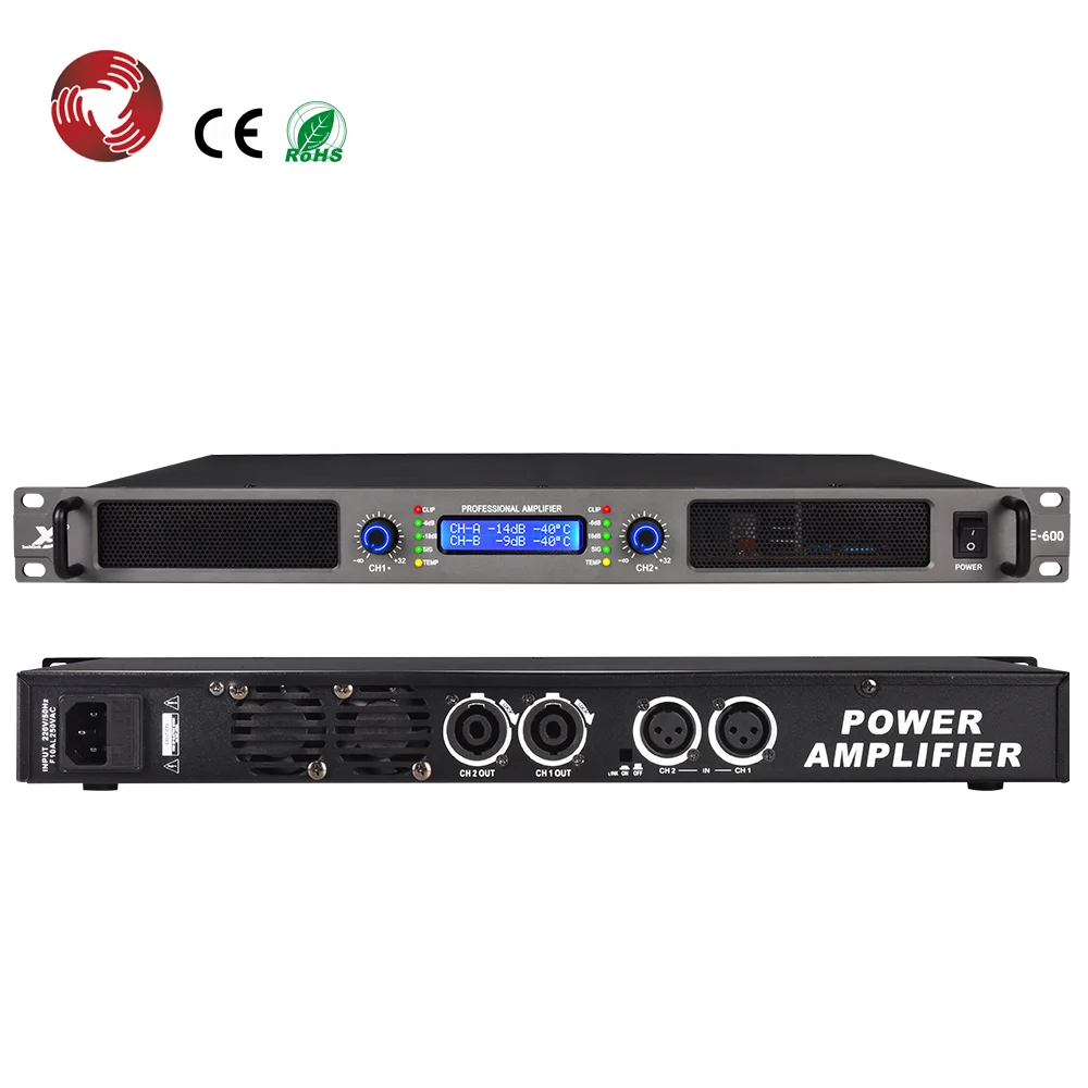 

Digital 600W*2 power amplifier professional LED lights Class D power amplifier