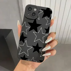 Chic Black & White Star Printed Shockproof Phone Case with Soft Bumper Cover for 7 Plus Or 8 Plus (Black)
