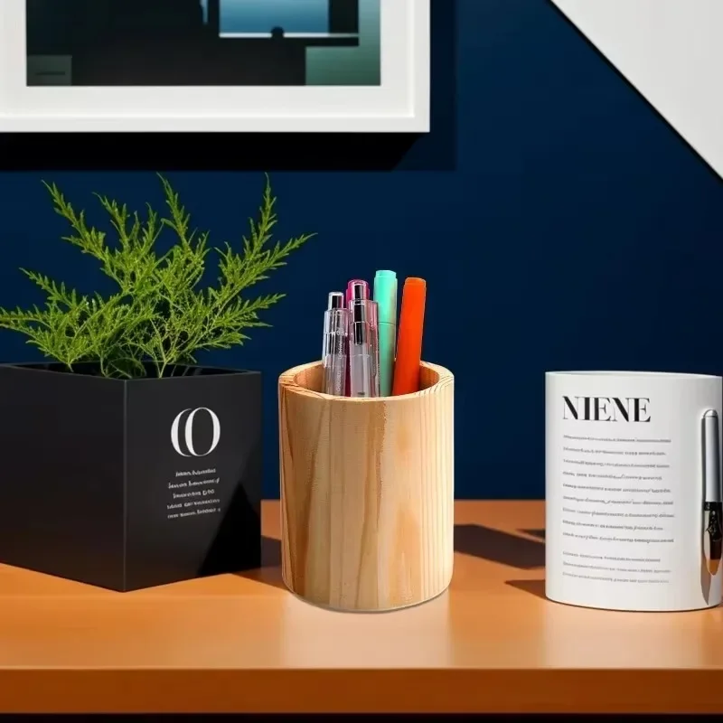 Smoakez - Bureau Pennenhouder voor op het Bureau met Opbergvak - Houten