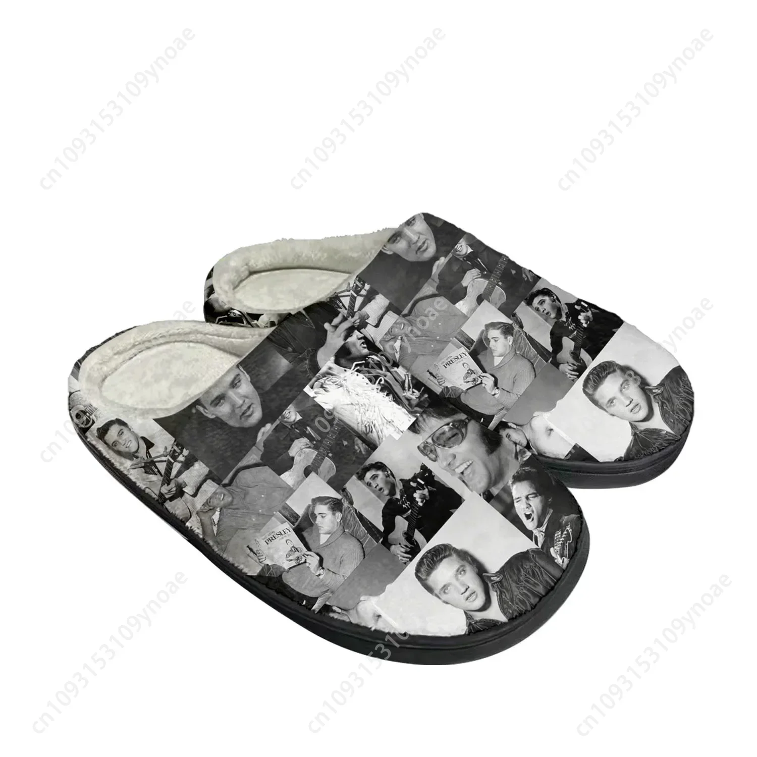 E-Elvis King Hillbilly Cat Home Cotton Custom Slippers Mens Womens Pop Plush Bedroom Keep Warm Shoe Thermal Slipper P-Presley 3