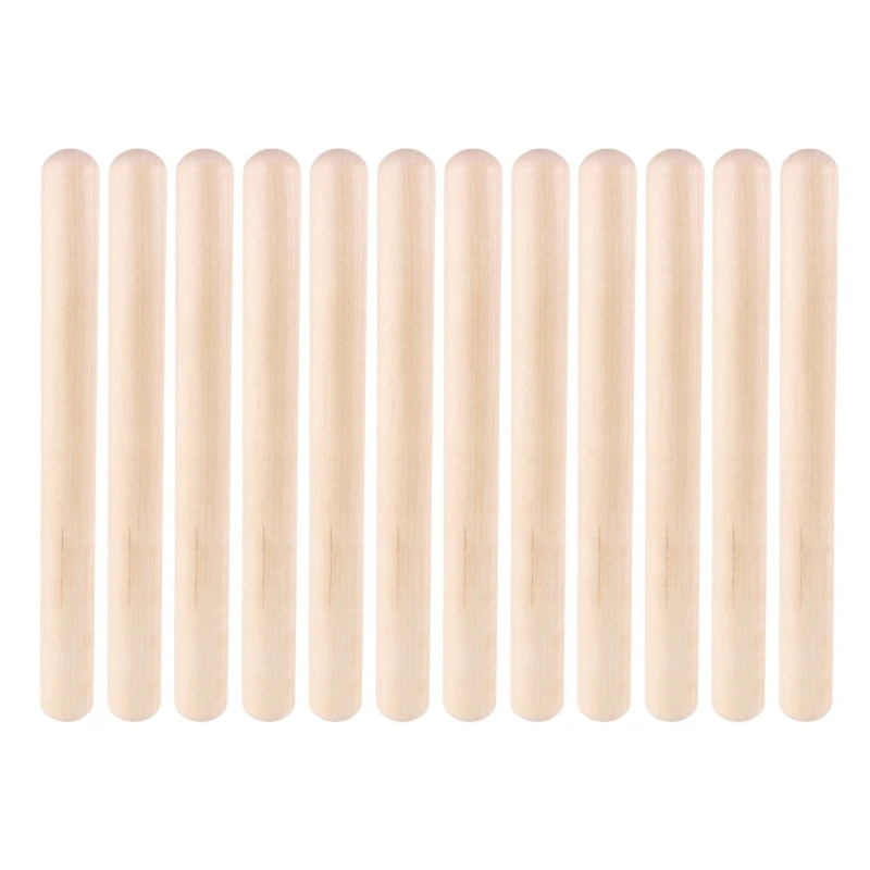 12Pcs Rhythm Music Sticks Wood Drum Sticks Orff Percussion Instrument Percussion Stick Portable Music Rhythm