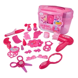 Children's Play Home Toy Set Little Girl Simulation Cosmetics Birthday Gift Dressing Hair Dryer Beauty Makeup Bag Gift Box