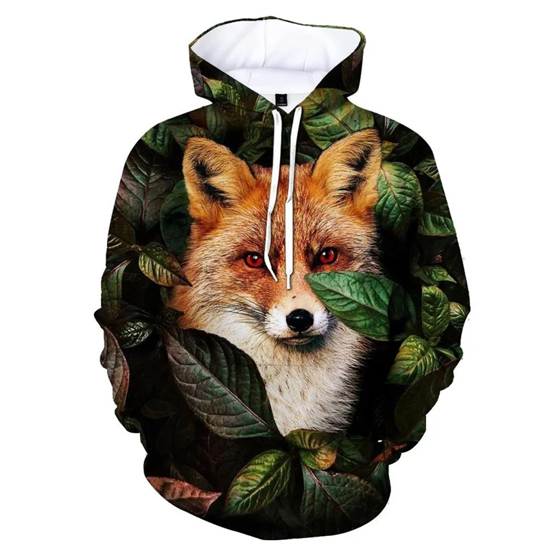 thumbnail image 1 of Sudadera con capucha con estampado 3D de zorro para hombre, moda de primavera y otoño, jersey de manga larga, sudadera informal para niños, sudaderas con capucha geniales de calle, 1 of 4