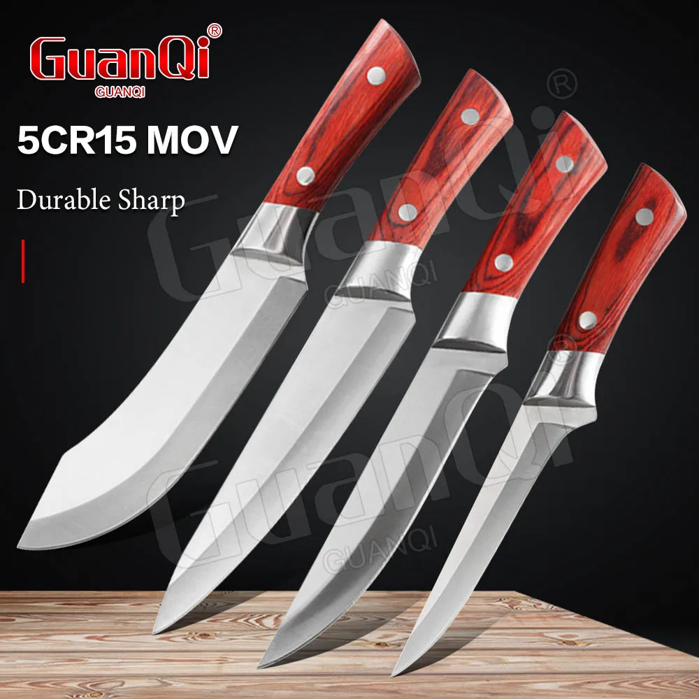 

High Carbon Steel Kitchen Knifes Butcher Utility Slaughter Boning Knives Slicing Meat Chopping Fish Knife Cleaver 1-4PCS