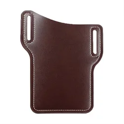 Leather Phone Holster and Waist Pouch for Men: Stylish Belt Bag for Travel, Running, and Daily Use (Brown)