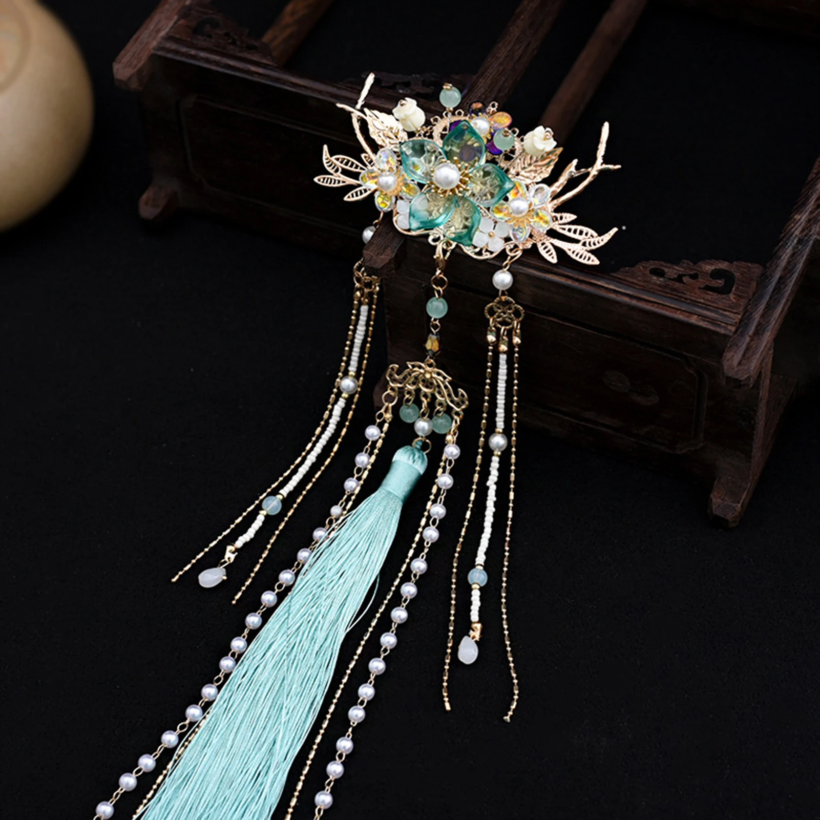 Épingle à Cheveux Vintage En Alliage Style Chinois - Motif Floral Antique, Pour Hanfu, Mariage, Cosplay, Cadeau