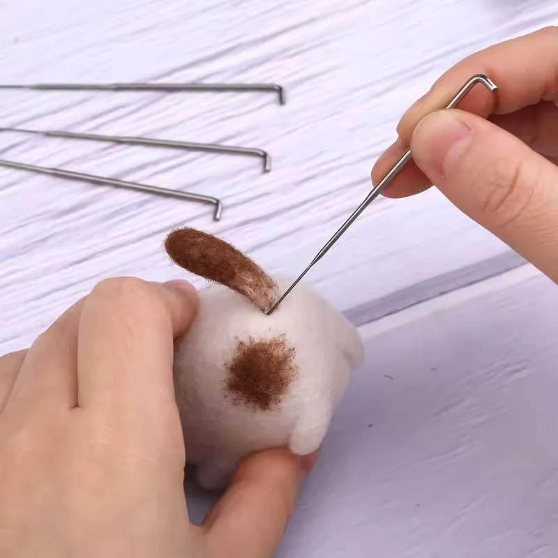 Non-Finished Dog Cat Handmade Wool Felting Material Package For Doll Making Toy DIY Child Needle Felting Tool Kit Pendant Making