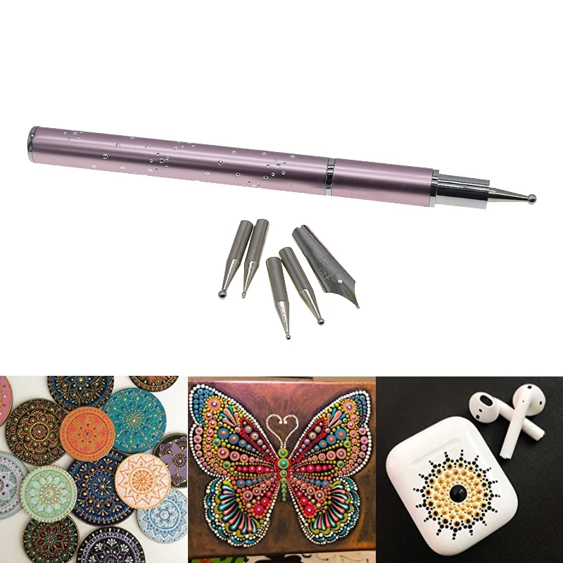 DIY Stone Mandala Dotting Painting Drawing Stylus Pens Set 6