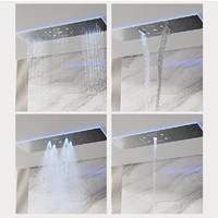 AITANA ทองเหลืองหรูหรา Gunmetal จอแสดงผล LED ระบบฝักบัวอาบน้ํา Thermostatic เพดานห้องน้ําฝังปกปิดผ้าม่านยักษ์สายฝน 4