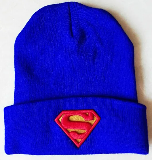 Superman Logo Superman Beanie Hat Superman Printed Knitted Elastic