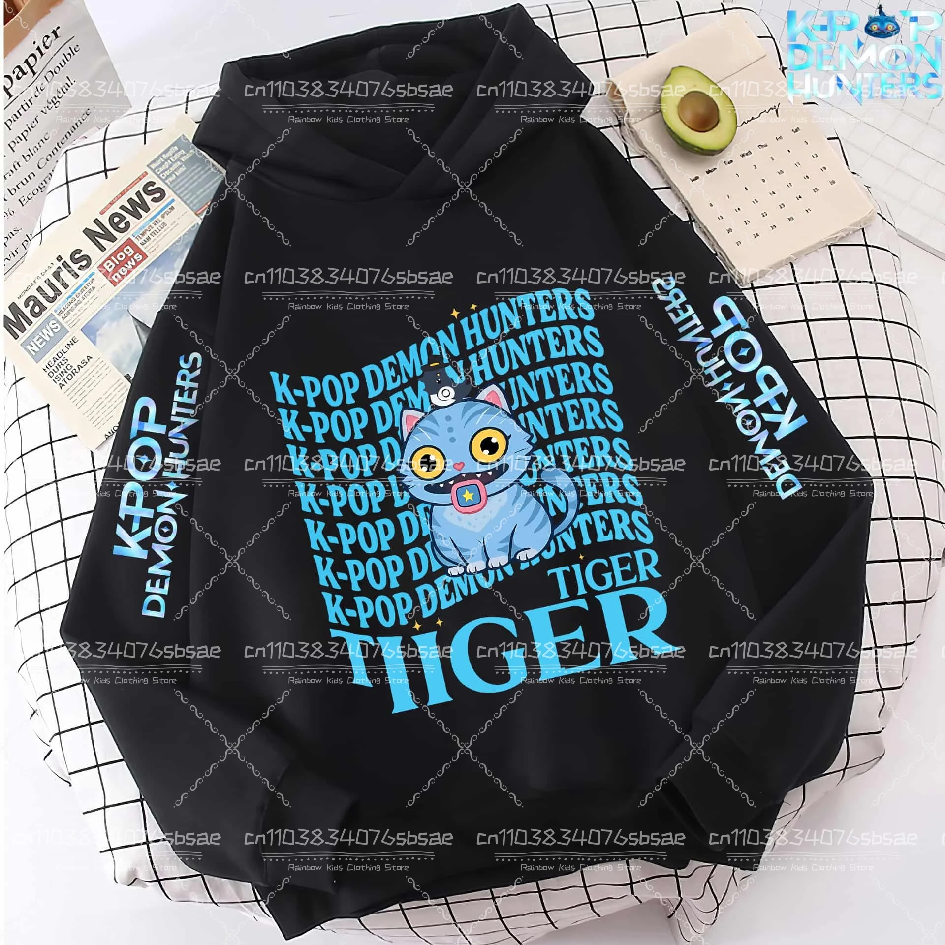 Enfants KPop Demon Hunters Huntrix Automne à Manches Longues Manteaux à Capuche Filles Vêtements Décontractés Adolescents Garçons Sweats à Capuche Enfants 4804