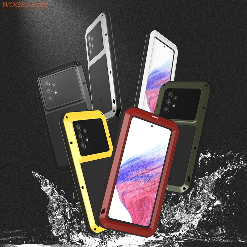 Original Powerful 360 Armor Heavy Duty Metal Tank Protection Phone Case for Samsung Galaxy A53 5G Lovemei Brand Fundas Cover