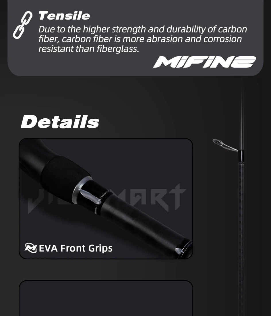 MIFINE JIG SMART SPIN Spinnrute Bass Angelrute Köder Gewicht 4-18g, 10-38G, 20-70g Barsch Angelrute Salzwasser Süßwasser – Detail 8