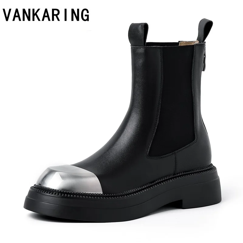 

fashion metal roudn toe platform ankle boots women shoes fall winter 2023 thick heels botas ladies warm boots girls street shoes