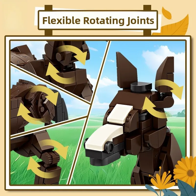 Animal World Model Blos Display Piece Eonal Toy Small Panda  Deer Dog Capybara Building Blos nce Toys