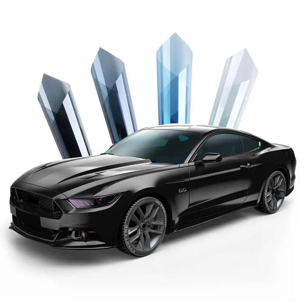 SUNICE Car Black Blue Glass Window Tint Film Home Office Glas Use Tinting 4 MIL Anti-UV Privacy Decor 50cm*800cm Adhesive