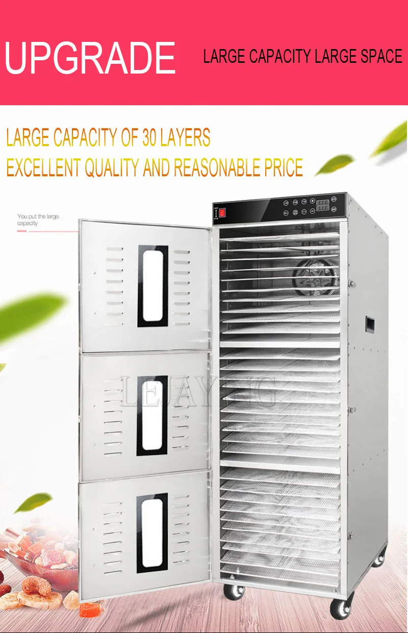 Food Drying Machine Commercial Food Dehydrator 30 Layers Fruit Dryer