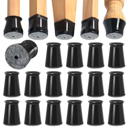 28 Pack Silicone Floor Protectors for Chair and Stool Legs, Non-Slip Furniture Pads for Hardwood Floors (Black)