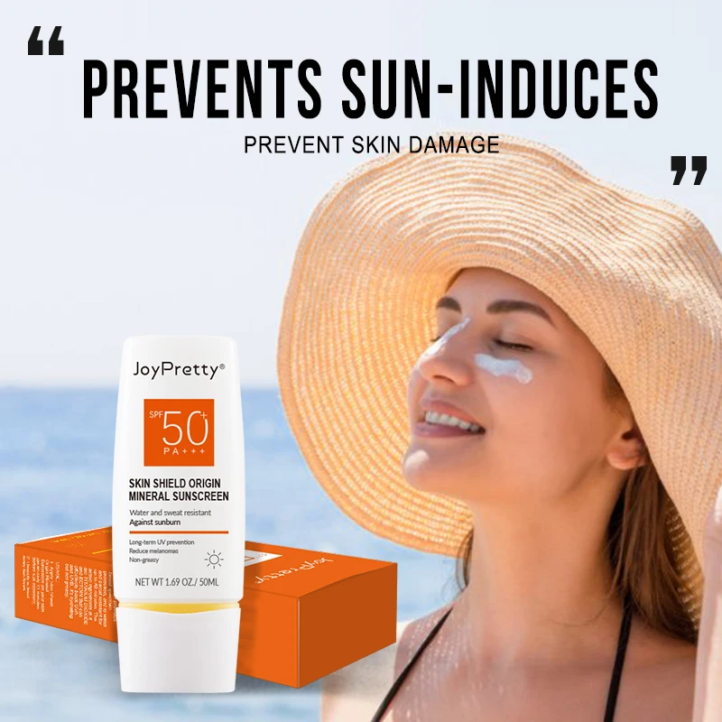 Facial Sunscreen SPF 50+ Whitening UV Protective Hyaluronic Acid Moisturizing Cream for All Skin Type Korean Skin Care