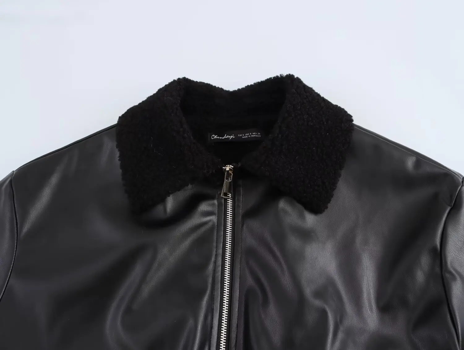 Leather Jackets Women's Black Coat Casual Loose Long Sleeve Tops Faux Jackets 2024 inszart Streetwear With Zipper Woman Jackets