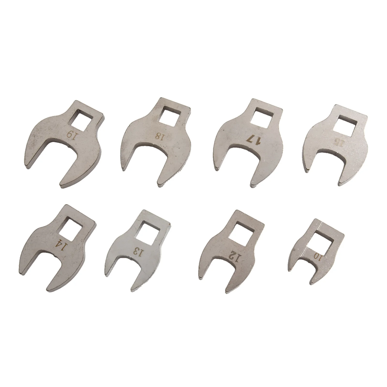 8 Stück 3/8 Zoll Antrieb Hahnenfußschlüssel 10 bis 19 mm metrischer Fuß Schraubenschlüssel mit offenem Ende, metrischer Hardware-Werkzeugschlüssel – Detail 8