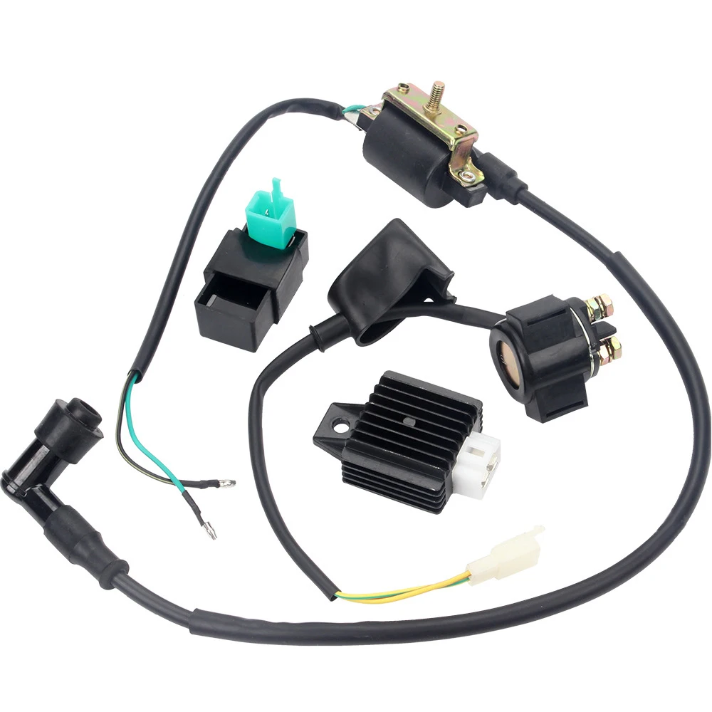Kit De Encendido Para ATV 50-110cc: Bobina Cuádruple + CDI + Regulador Rectificador + Relé De Arranque