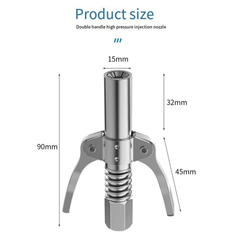 5PCS Grease Coupler 10000PSI Heavy-Duty Quick Release Oil Grease Coupler Oil Pump Two Press Easy Push