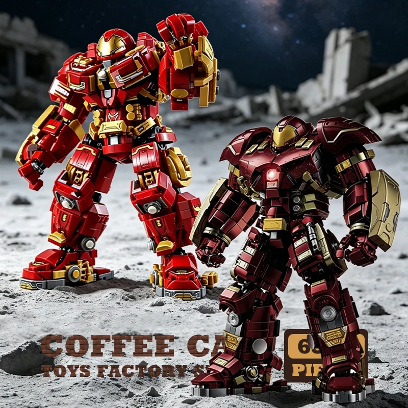 Mecha Eisenroboter Bausteine MOC Set Mechanischer Held Krieger Bauklötze Montage-Spielzeug Kreative Actionfigur Modell Freunde Geschenke