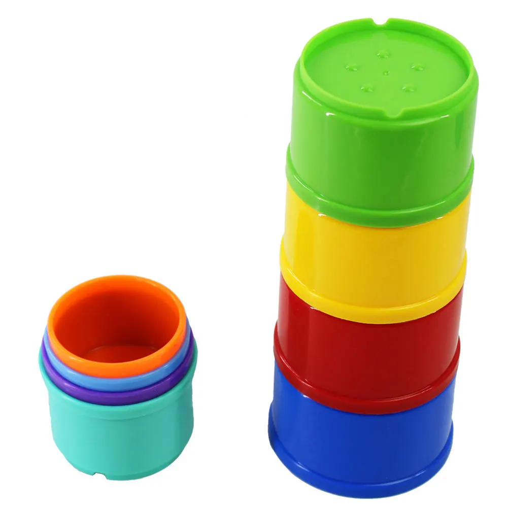 Stacking Tower Intelligence Fun Rainbow Stacking Ring Tower 8pcs Early Educational Toy For Toddlers Kids Christmas Birthday Gift