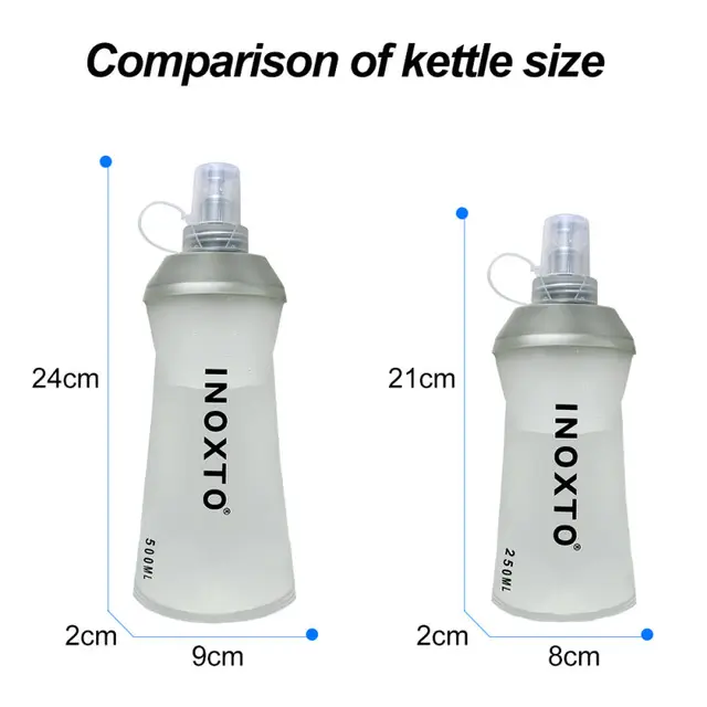 INOXTO botella de agua ultraligera Trail Running 450ml 500ml para Rrunning hidrataci n Marat n bicicleta