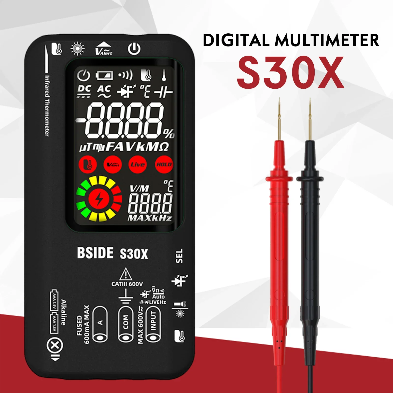 

Мультиметр S30X цифровой аккумуляторный, 15 в, с функцией True RMS