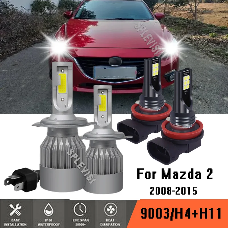 Pack Ampoules LED H4 MAZDA MPV II LW (11.1988 à 09.1999) - Blanc 72W