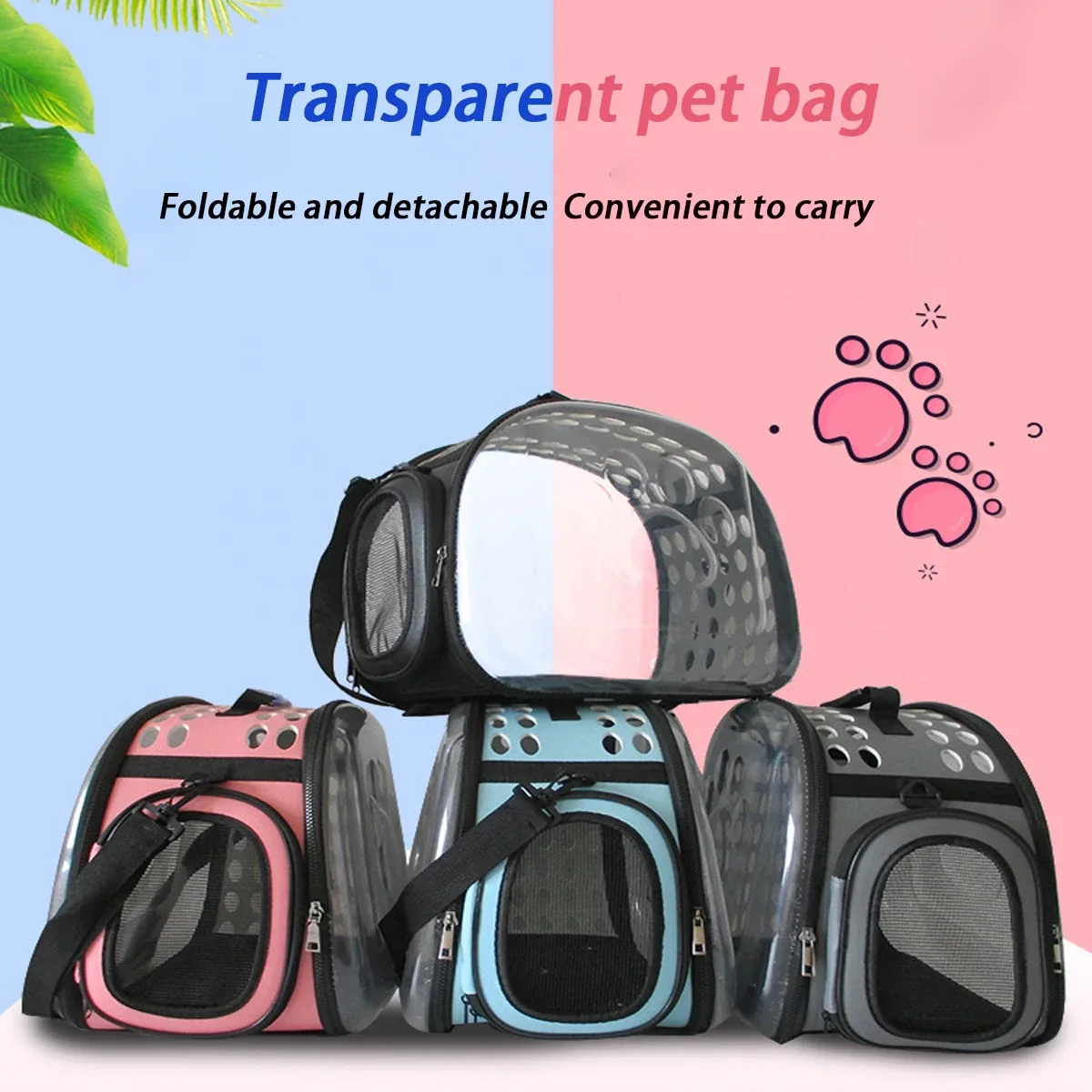 Pet Shoulder Bag Cat Carrier Outdoor Travel Breathable Handbag Puppy Kitten Capsule Transparent Portable Shoulder Strap Bag