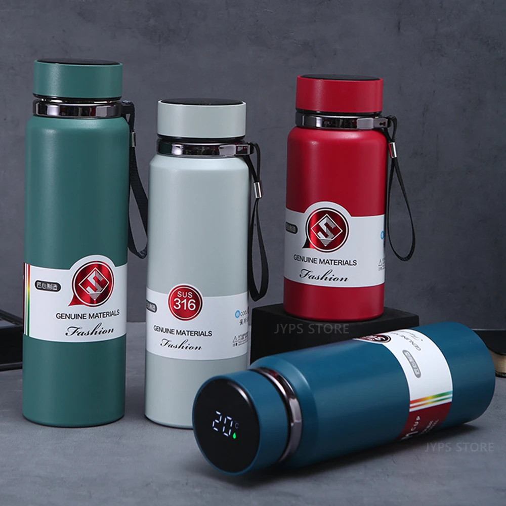 1000ML Smart Thermos Bottle Temperature Display Intelligent Thermos 316 Stainless Steel Thermal