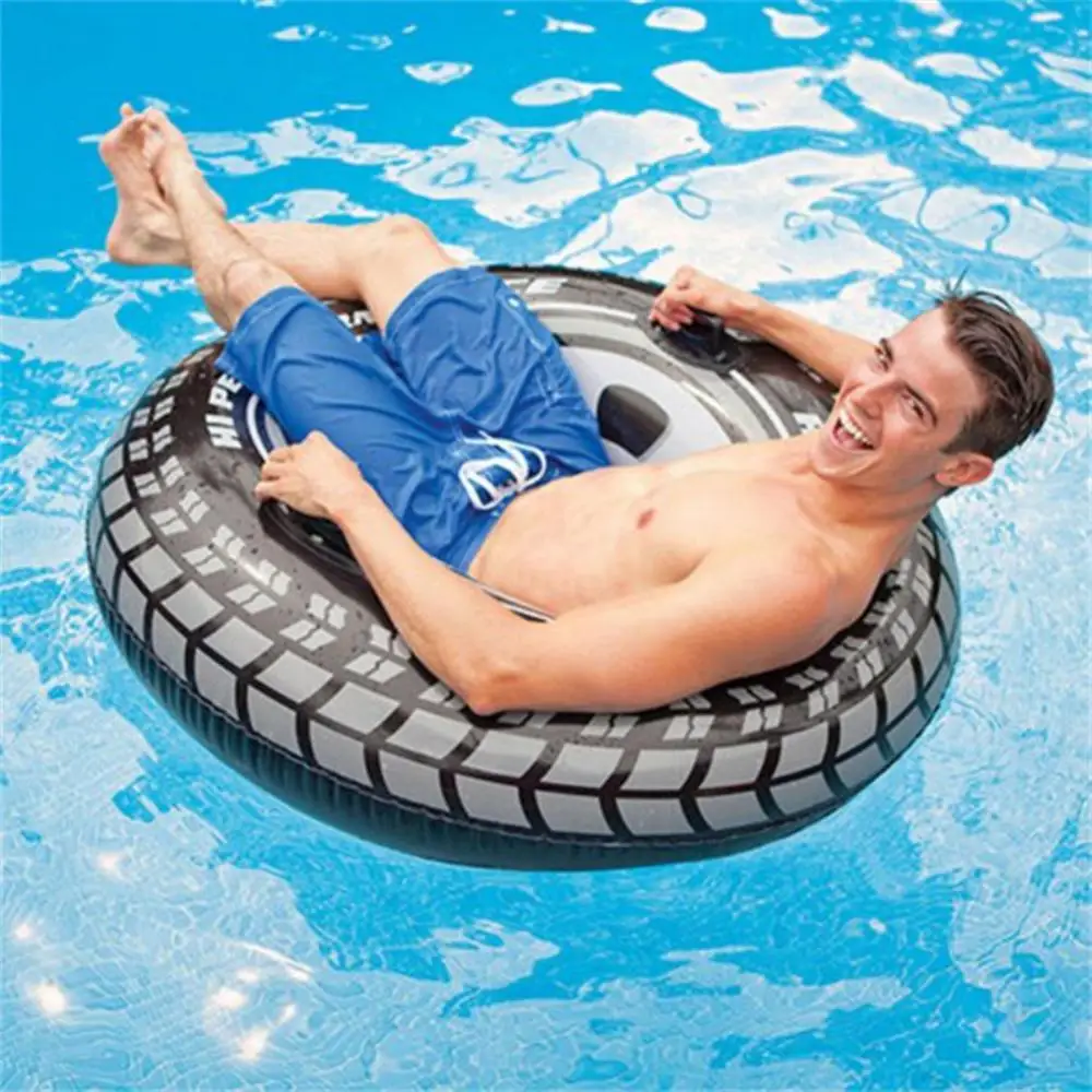 Inflatable Pool Float Inflatable Swimming Ring Swimming Pool Floats Adults Swimming Ring Tyre Shaped Strong Buoyancy Inflatable Soft Summer Pool Floating Water Play Toy Summer Outdoor Supplies