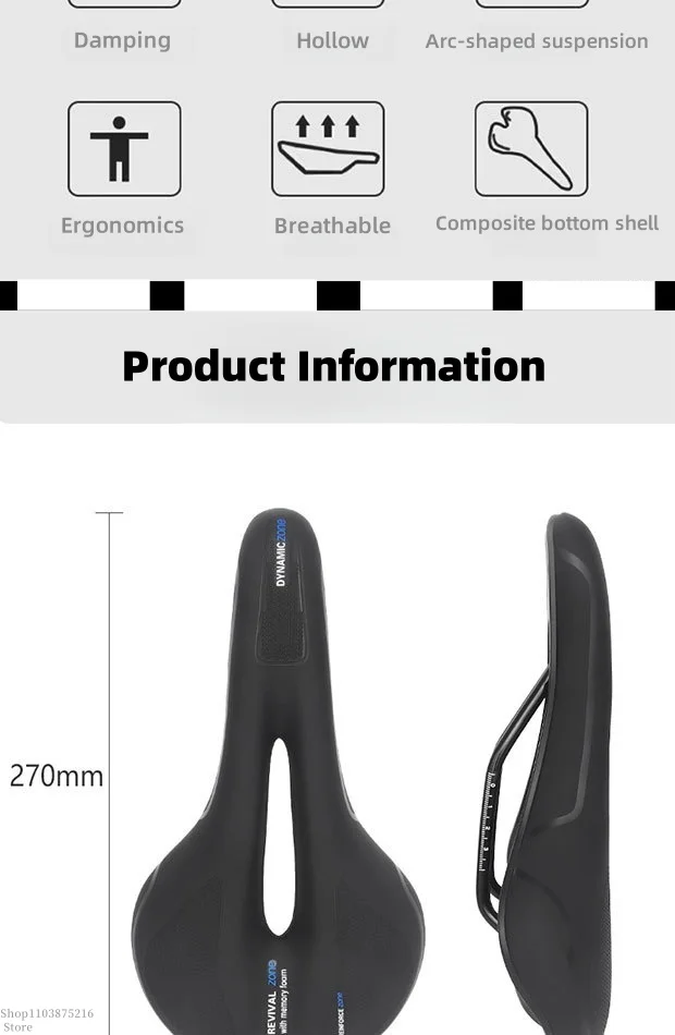 Description Picture 3 of itemNew model mountain bike seat -universal road bike saddle -comfortable, waterproof, dustproof, hollow and breathable bicycle seat