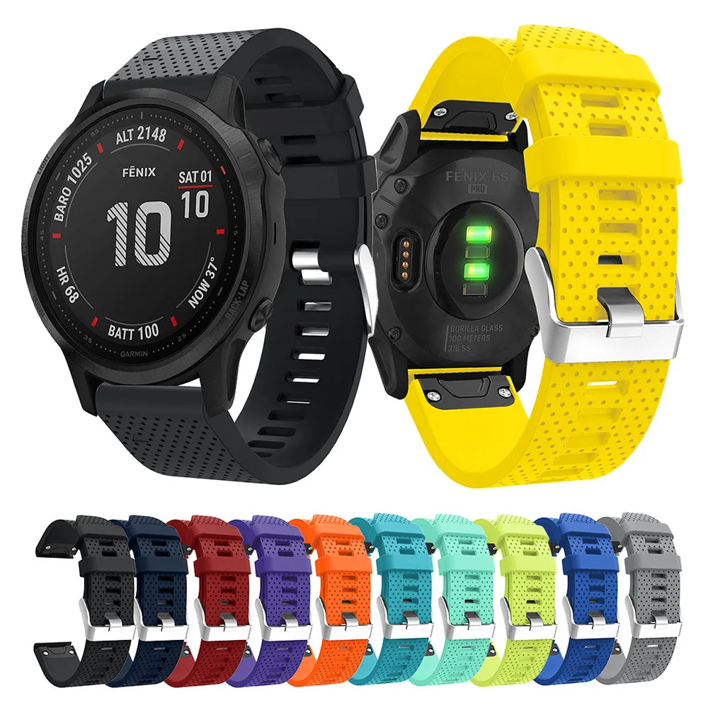 

Силиконовый ремешок для наручных часов Garmin Fenix 5S/5S Plus 6S/7S Pro, быстросъемный браслет для смарт-часов Garmin Instinct 2S, 20 мм