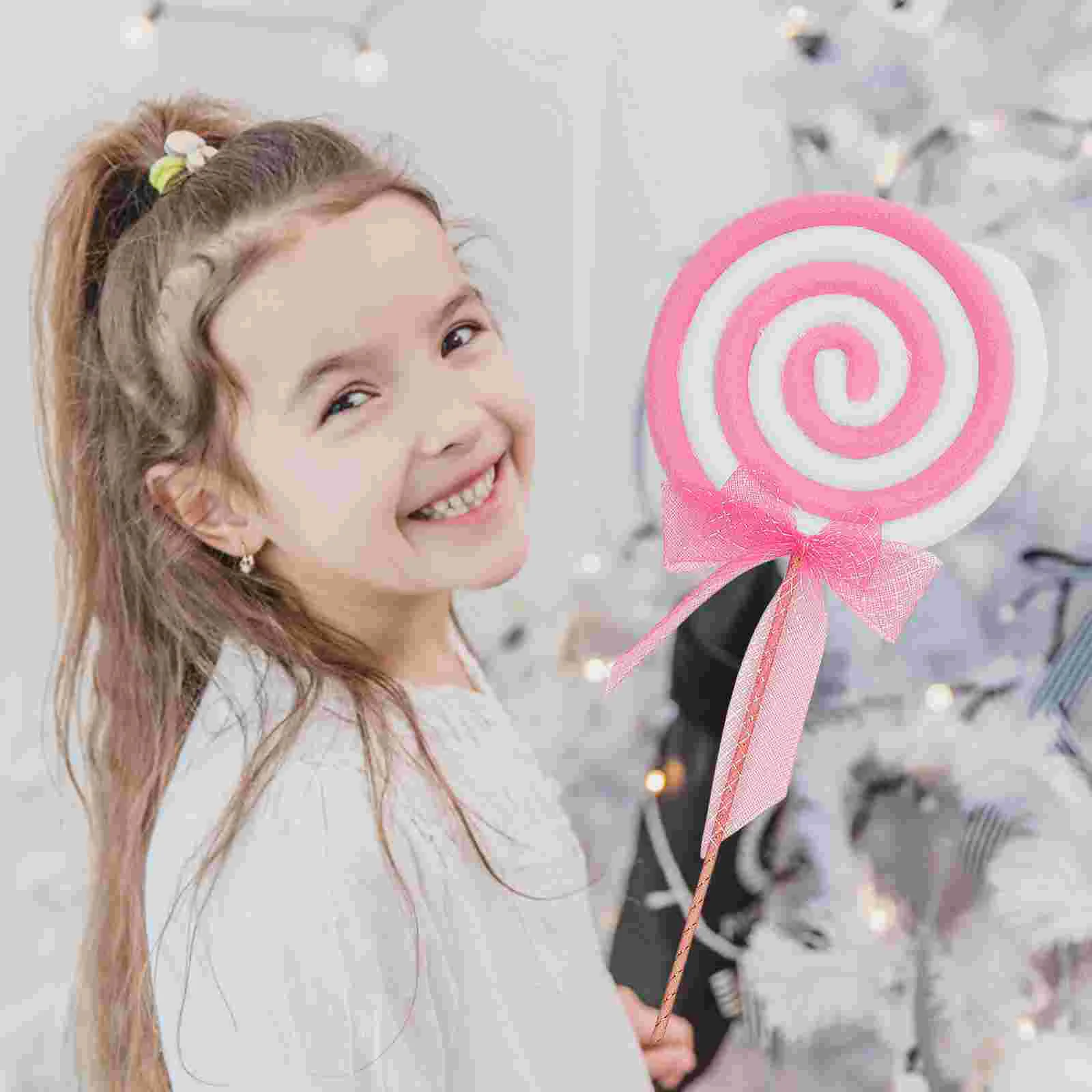 

Lollipop Decoration Large Candy Ornaments 2Pcs Realistic Fake Lollipop Model Simulation Candy Photo Props Party Favors Wedding