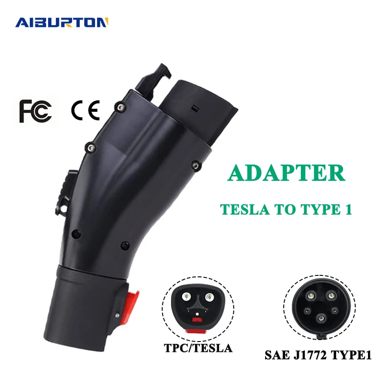 

Aiburton Tesla To Type1 EV Adaptor 60A Max Use for SAEJ1772 Type1 Vehicles Charging Tesla To J1772 Electric Car Charger Adapter