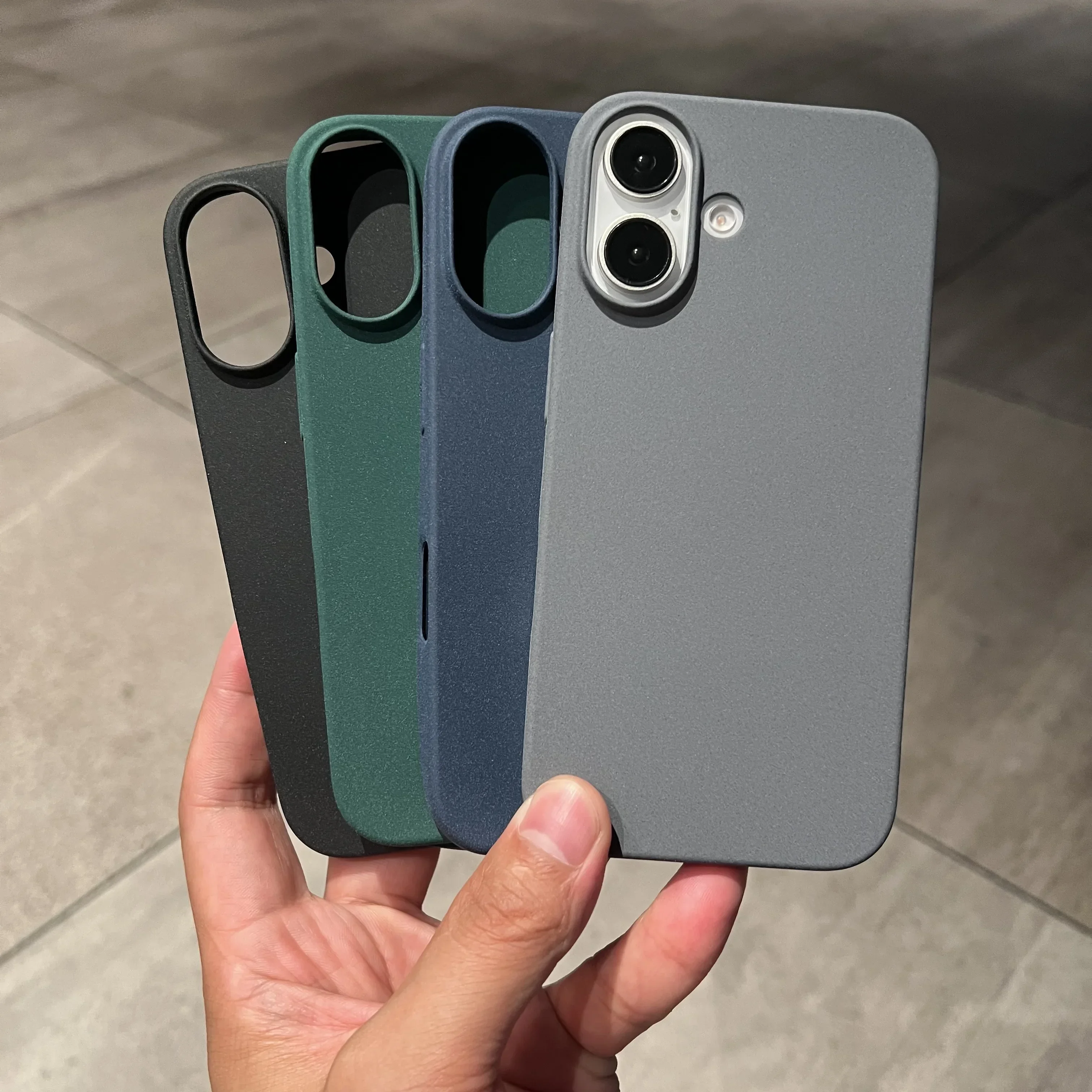 Ultra-Thin Sandstone Matte Case For iPhone 16 15 Plus 14 13 Pro 12 Mini 11 Pro XS Max XR X Slim Hard PC Shockproof Scrub Cover_voghion.com